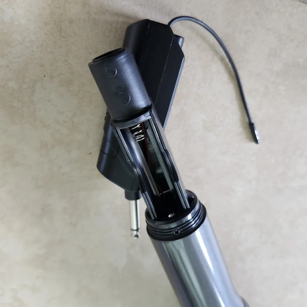Wireless Rechargeable Cordless Microphone with Black and Silver Design